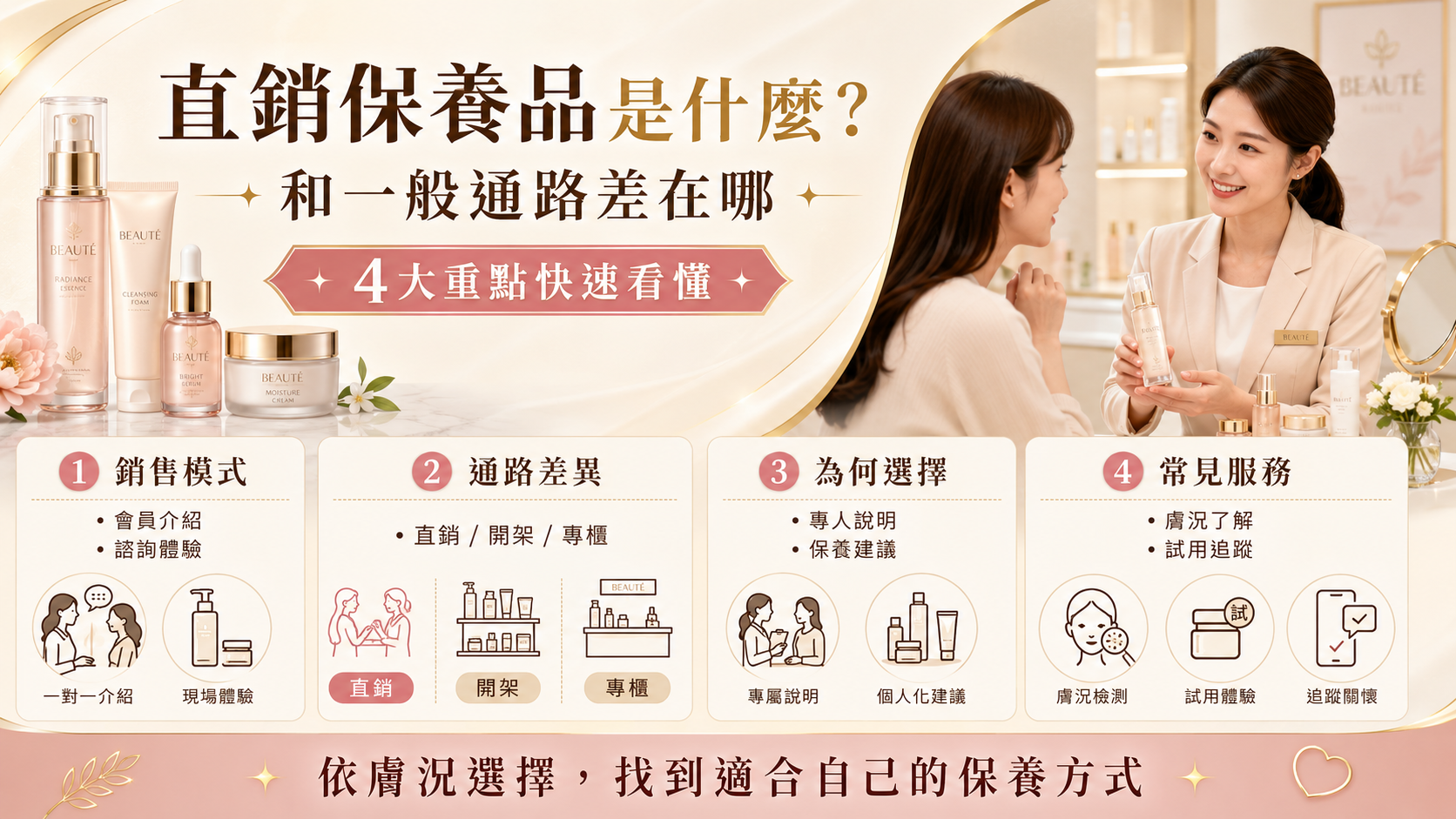 直銷保養品推薦不能只看品牌，要回到自己的膚質需求